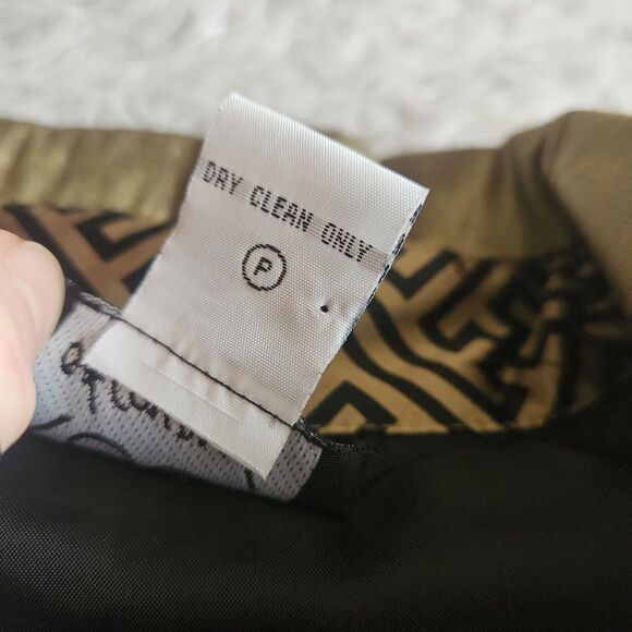 Koos 100% Silk Jacket Size 3X Gold Turquoise 3/4 Sleeve 80s 90s Funky Art Granny - Picture 7 of 15